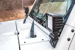 Jeep Wrangler Light Mounts - Lower Windshield - Rough Country - '07-'10